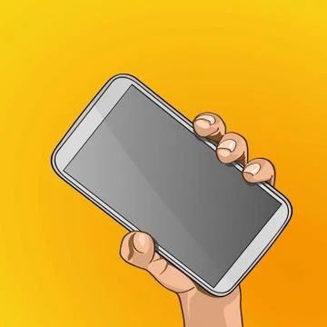 Mobile on hand Illustrazione stock