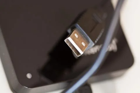 Mobile hard drive with USB connection Stock Photos