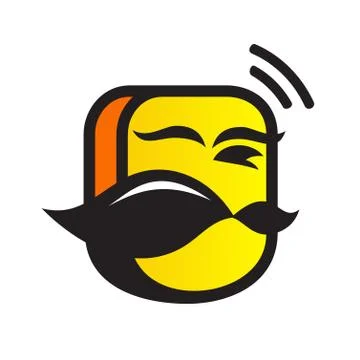 Mobile head logo Stock Illustration