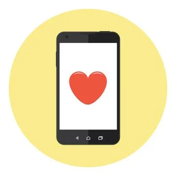 Mobile Heart Concept Stock Illustration
