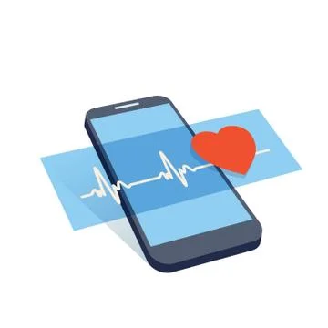 Mobile heart control Stock Illustration