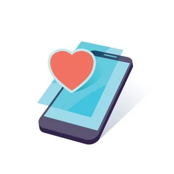 Mobile heart vector Illustrazione stock