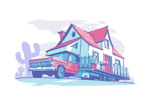 Mobile home building Ilustración de archivo