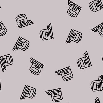 Mobile home connection to cesspool line vector seamless pattern 스톡 일러스트