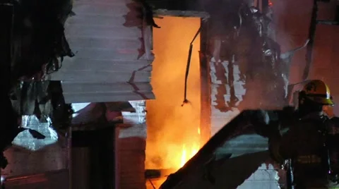 Mobile home fire LFR#1 Stock Footage 936340