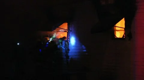 Mobile home fire LFR#13 Stock Footage 933852