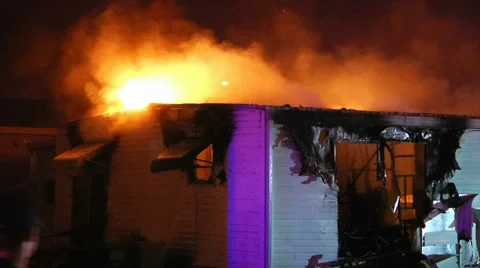 Mobile home fire LFR#18 Stock Footage 928987