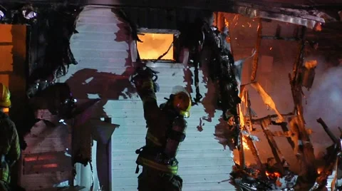 Mobile home fire LFR#3 Stock Footage 935167