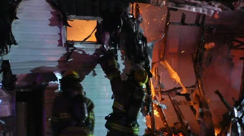 Mobile home fire LFR#4 Stock Footage 935160