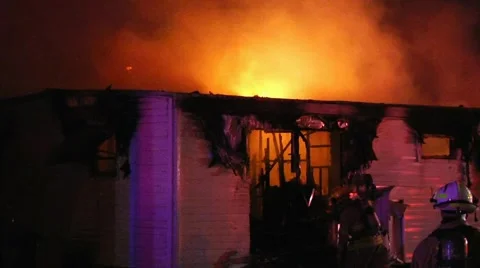 Mobile home fire LFR#8 Stock Footage 934423