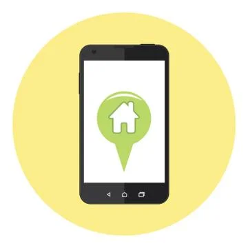 Mobile Home Location Marker Stock Illustration