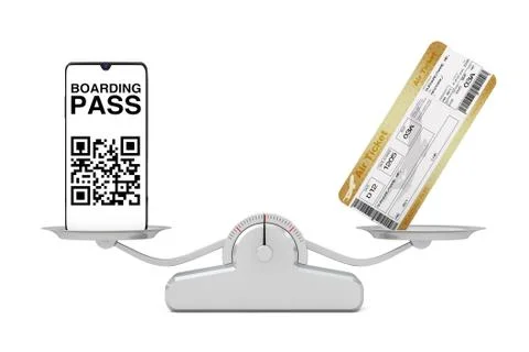 Mobile hone with Boarding Pass Application with Two Golden Business or First  Stock Illustration