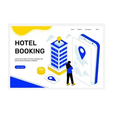 Mobile Hotel Booking Stock Illustration