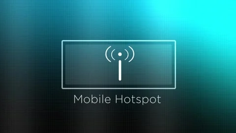 Mobile Hotspot Button on a Computer or Phone is Activated - Straight On Angl Stock Footage 346293490