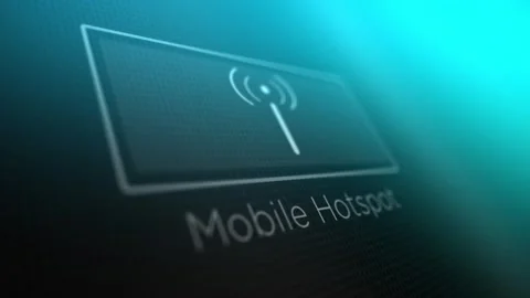 Mobile Hotspot Button on a Computer or Phone is Activated Stock Footage 346293492