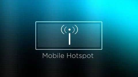 Mobile Hotspot Button on a Computer or Phone is Activated - Straight On Angl イラスト素材