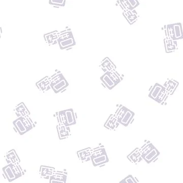 Mobile house with generator glyph vector seamless pattern Stock Illustration
