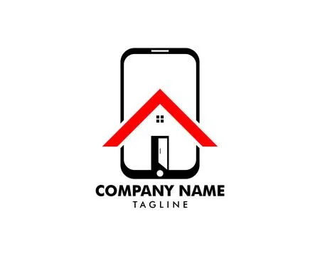 Mobile House Logo Template Design Vector Stock Illustration