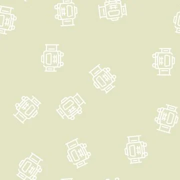 Mobile house with pull-out module line vector seamless pattern Stock Illustration