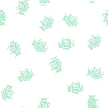 Mobile house with pull-out module glyph vector seamless pattern Stock Illustration