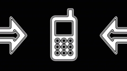 The mobile icon. Looping footage has 4K resolution. Illustration. Stock Footage 106109602