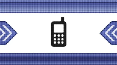 Mobile icon on a pixel screen. Seamless. Stock Footage 52768474