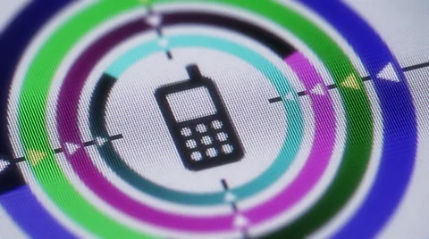 Mobile icon on the screen. Looping. Stock Footage 42444793