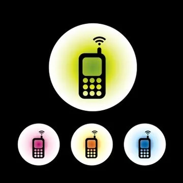 Mobile icon set Stock Illustration