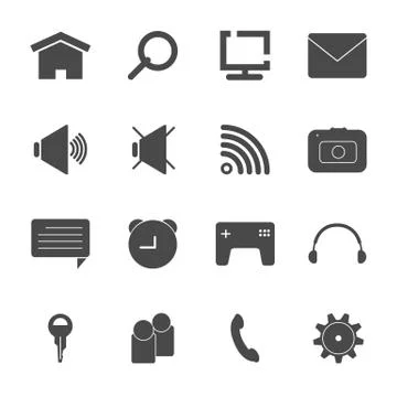 Mobile icon set vector eps10 Stock Illustration
