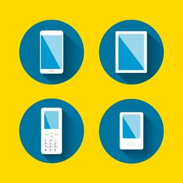 Mobile icons set Stock Illustration