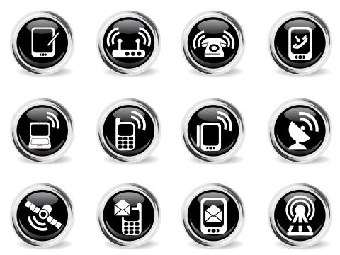 Mobile Icons set Stock Illustration