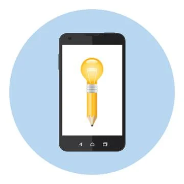 Mobile Idea Pencil Stock Illustration