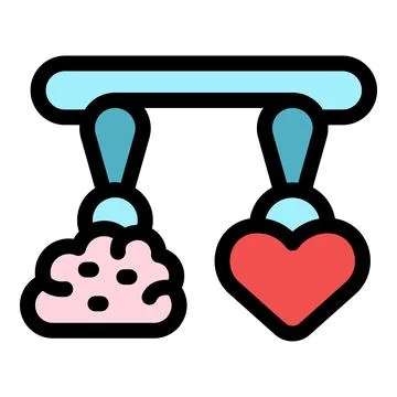Mobile illustrates the balance between heart and brain, representing emotiona Stock Illustration