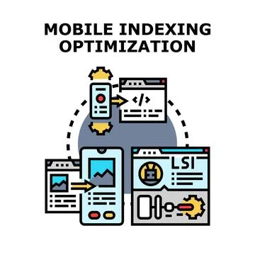 Mobile indexing optimization process for digital technology 스톡 일러스트