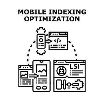 Mobile indexing optimization process for digital technology Stock Illustration