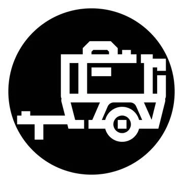 Mobile industrial compressor machine outline icon Ilustração Stock