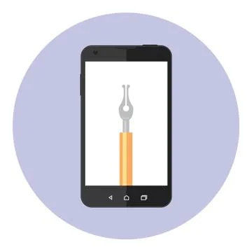 Mobile Ink Pen Stock Illustration