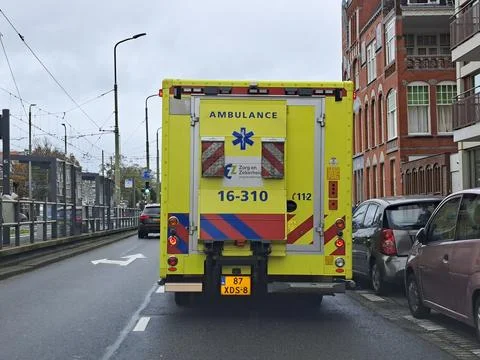 The Mobile Intensive Care Unit Light is between the regular ambulance and a.. Stock Photos