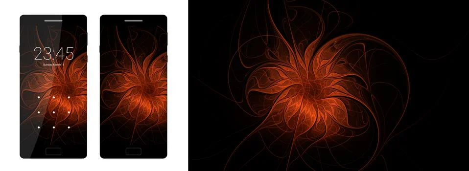 Mobile interface and background Stock Illustration