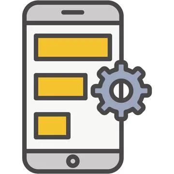 Mobile interface design and settings icon vector Stock Illustration