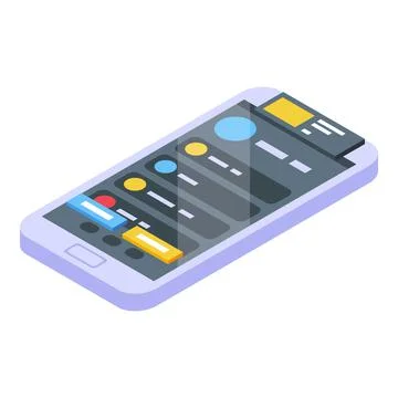 Mobile interface icon, isometric style 스톡 일러스트