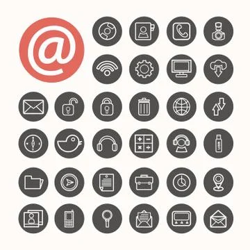 Mobile interface icons set .illustration eps10 Stock Illustration