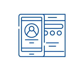 Mobile interface line icon concept. Mobile interface flat vector symbol, sign Illustrazione stock