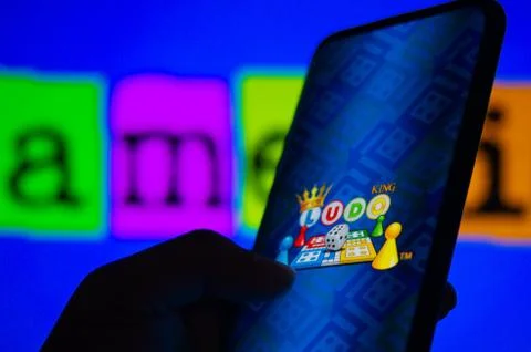 Mobile interface of Ludo King mobile application 库存照片