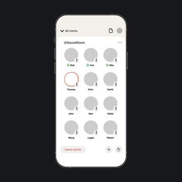 Mobile interface for meeting application. Voice conference. Social Network. Stock Illustration