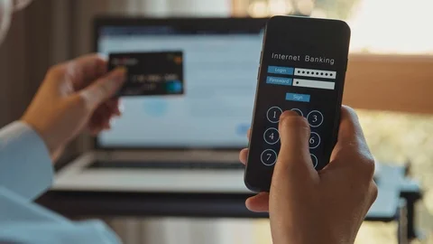 Mobile Internet Banking concept Stock-Footage 111785840