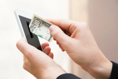 Mobile Internet Payment - Dollars Stock-Fotos