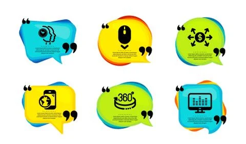 Mobile internet, Time management and Dollar exchange icons set. Vector Stockillustratie