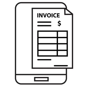 Mobile Invoice icon. Mobile receipt sign. Digital bill after payment symbol. Illustrazione stock