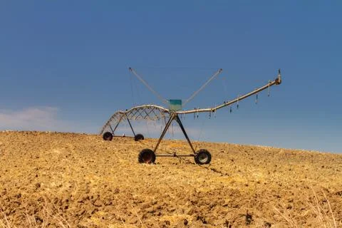 Mobile irrigation system for large fields Stock Photos
